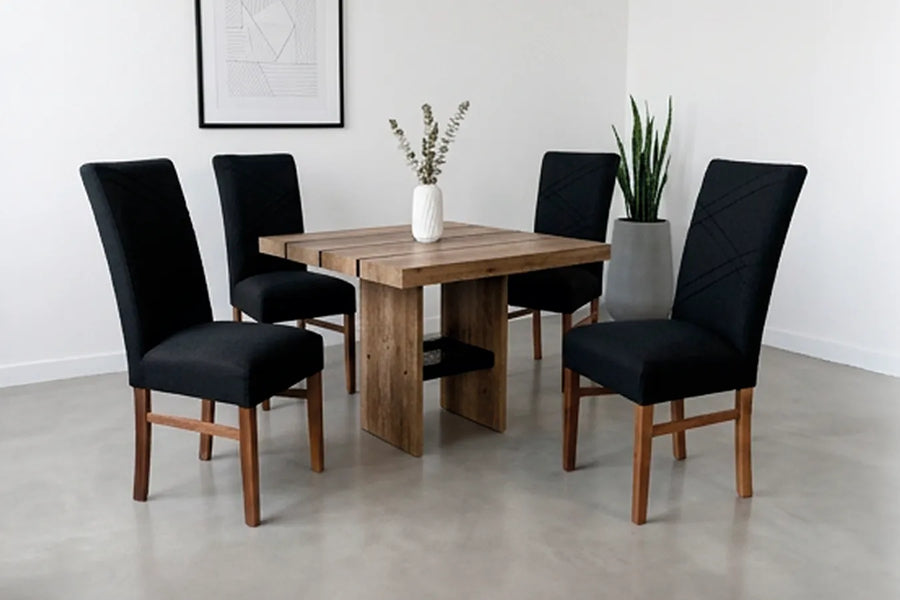 ANTECOMEDOR PEPPER JR CON 4 SILLAS RUSSEL CHARCOAL