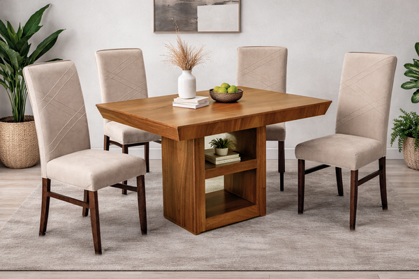 ANTECOMEDOR ITALIA CON 4 SILLAS RUSSEL ALPHA LATTE