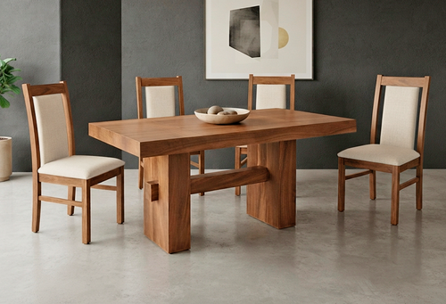 ANTECOMEDOR KASIA CON 4 SILLAS ARUBA AVELLANA