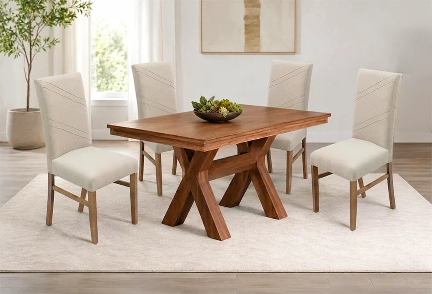 ANTECOMEDOR EMMA CON 4 SILLAS RUSSEL ALPHA LATTE
