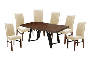 ANTECOMEDOR MALLORY CON 6 SILLAS RUSSEL ALPHA LATTE