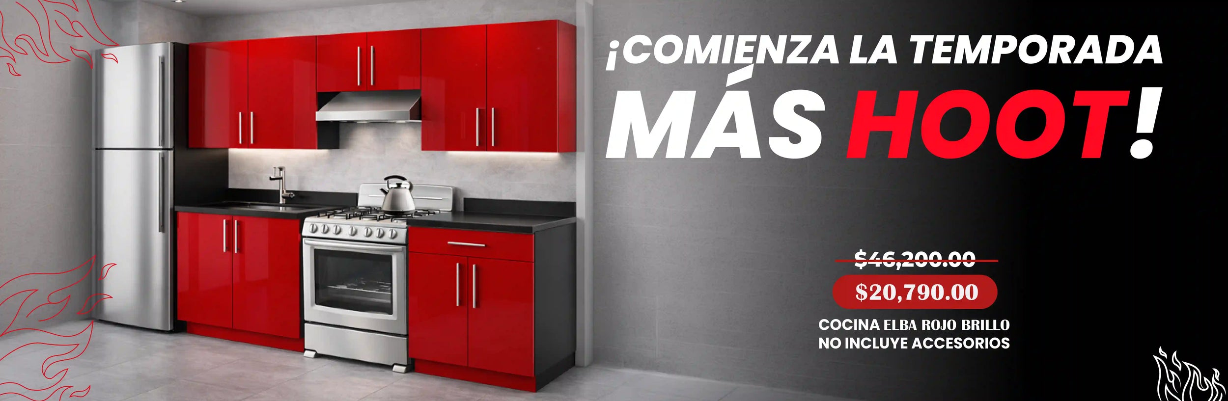 cocina elba rojo