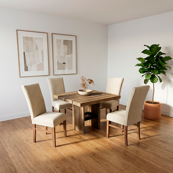 ANTECOMEDOR PEPPER JR CON 4 SILLAS RUSSEL ALPHA LATTE