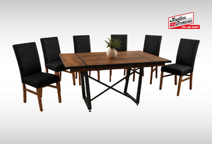 ANTECOMEDOR LAWRENCE CON 6 SILLAS RUSSEL CHARCOAL