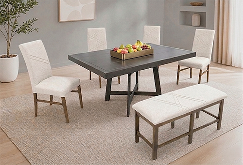 ANTECOMEDOR VIENA AMARANTO CON 4 SILLAS Y BANCA RUSSEL ALPHA LATTE