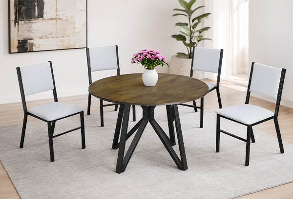 ANTECOMEDOR LAWRENCE REDONDO CON 4 SILLAS BERLÍN