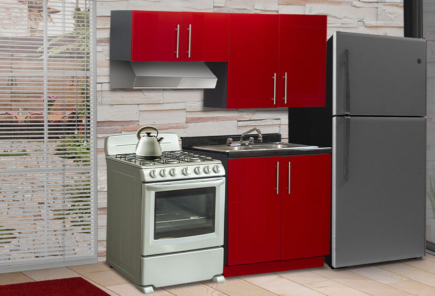 COCINA ELBA ROJA 1.70 MTS (3 PIEZAS)