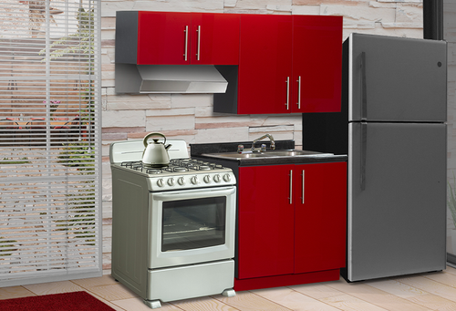 COCINA ELBA ROJA 1.70 MTS (3 PIEZAS)