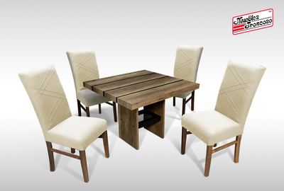 ANTECOMEDOR PEPPER JR CON 4 SILLAS RUSSEL ALPHA LATTE