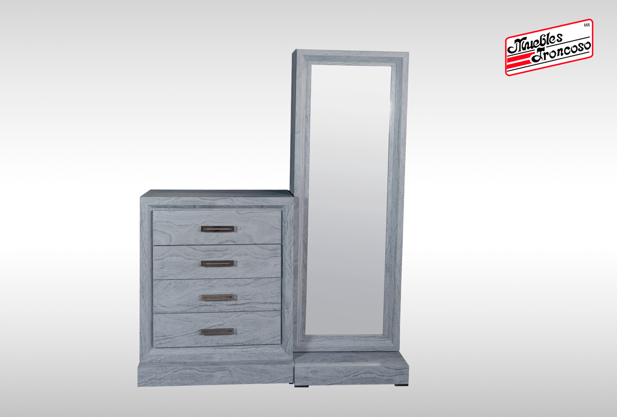 CÓMODA CON LUNA ATLANTA GRIS
