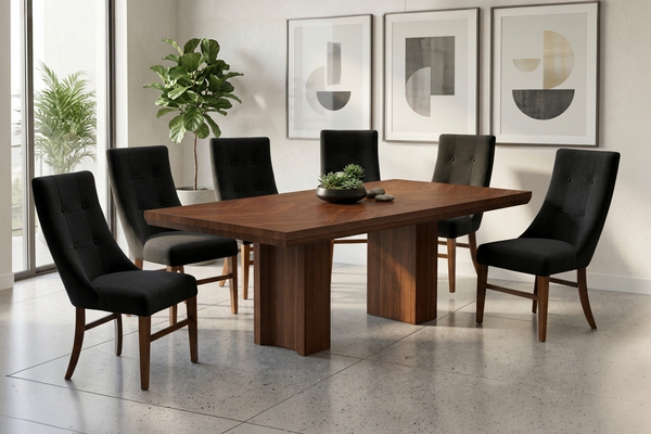 ANTECOMEDOR OSIRIS II UV CON 6 SILLAS ESPARTA BLACK