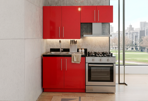 COCINA ELBA ROJA 1.70 MTS (3 PIEZAS)