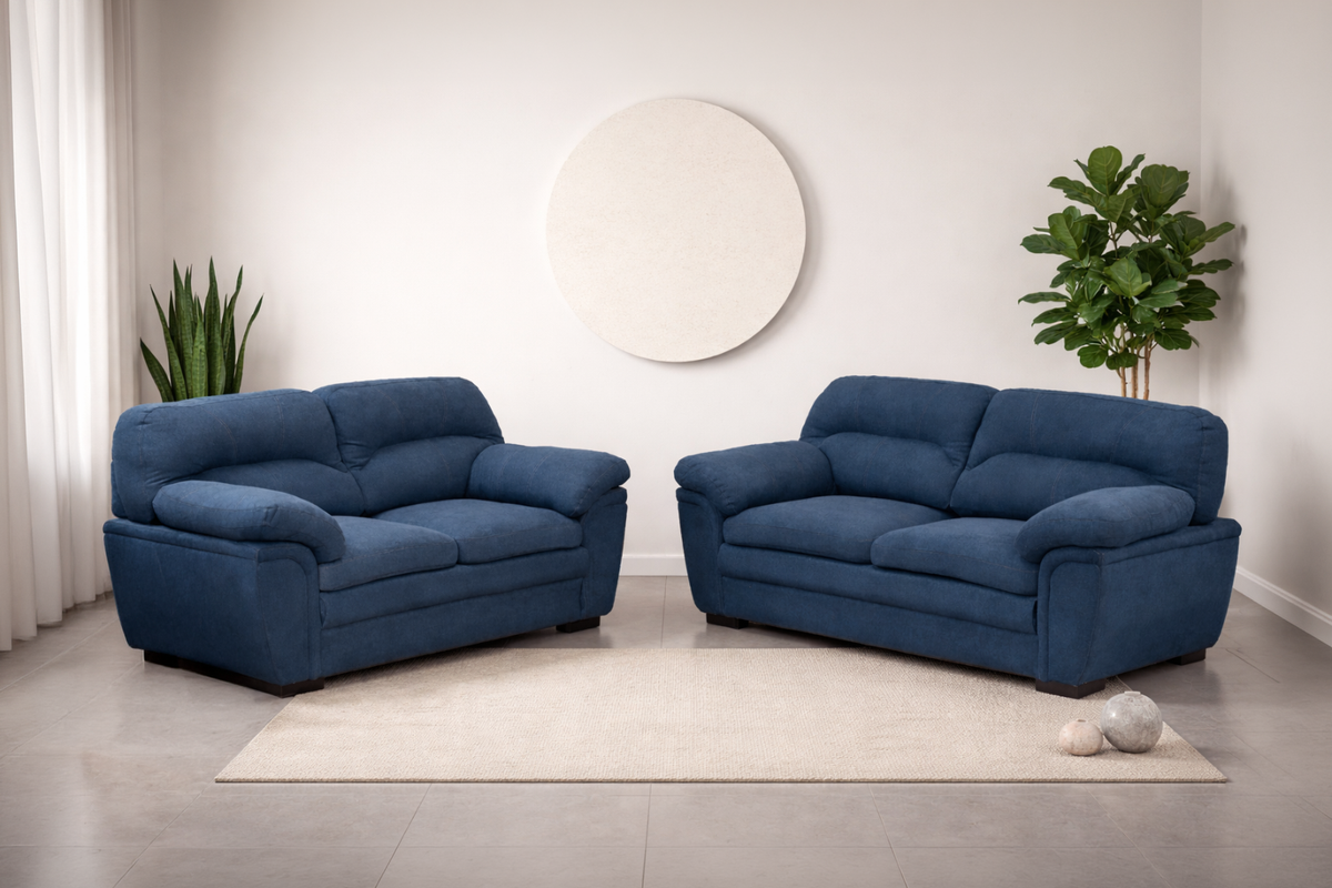 SOFÁ Y LOVE SEAT ALASKA AZUL MARINO