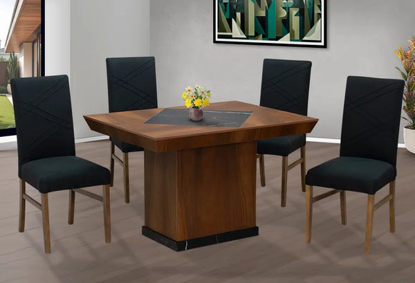 ANTECOMEDOR SALVATORE CON 4 SILLAS RUSSEL CHARCOAL