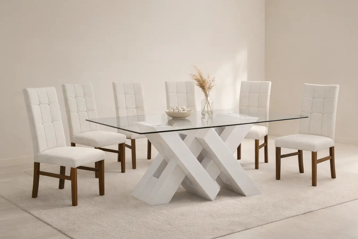 ANTECOMEDOR ELIANA NOGAL CON 6 SILLAS DORIAN