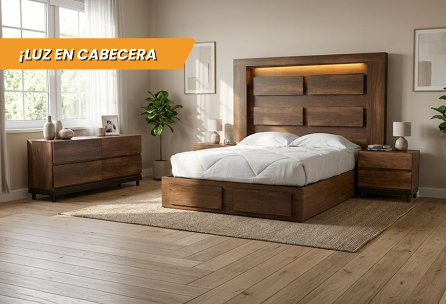 CABECERA, DOS BURÓS Y TOCADOR CHELSEA