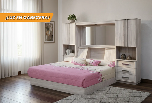 CABECERA, DOS BURÓS Y CÓMODA CON LUNA FOREST II AMBROSSIA QS
