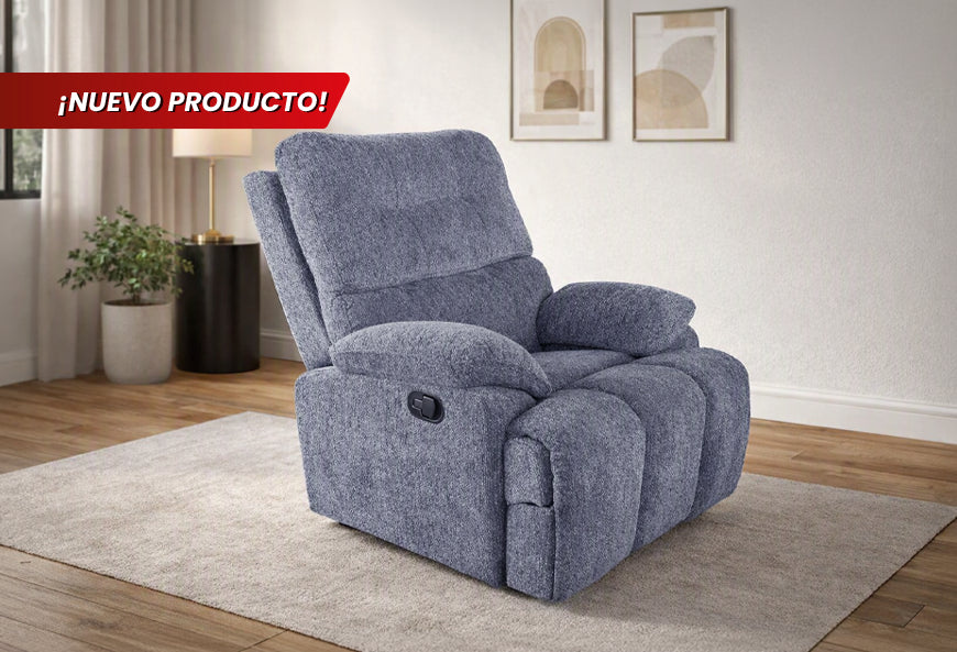 SILLÓN OASIS LINETTE GRIS OXFORD RECLINABLE