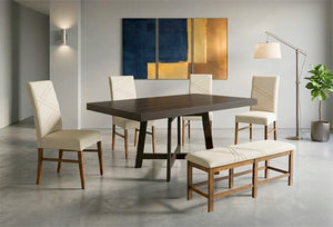 ANTECOMEDOR VIENA AMARANTO CON 4 SILLAS Y BANCA RUSSEL ALPHA LATTE