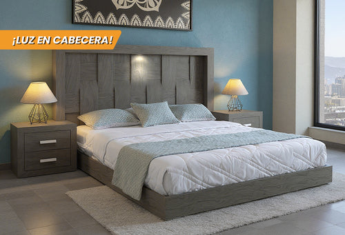 CABECERA Y DOS BURÓS KIRA GRIS