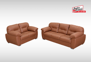 SOFÁ Y LOVE SEAT MILÁN PIEL TERRACOTA