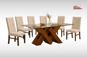 ANTECOMEDOR ELIANA NOGAL CON 6 SILLAS DORIAN