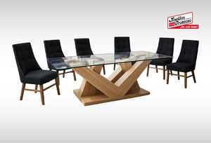 ANTECOMEDOR OLAF CON 6 SILLAS ESPARTA BLACK