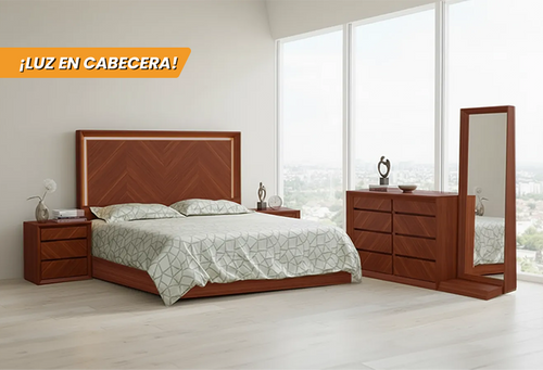 CABECERA, DOS BURÓS Y CÓMODA CON LUNA TZALAM