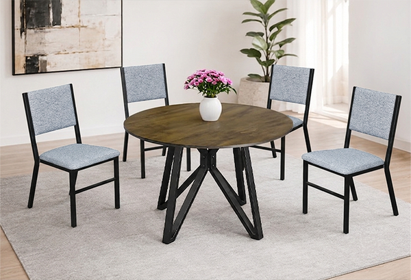 ANTECOMEDOR LAWRENCE REDONDO CON 4 SILLAS BERLÍN