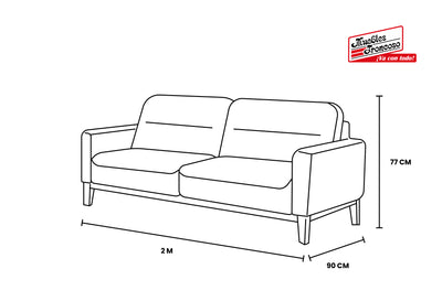 SOFÁ Y LOVE SEAT BORA NÁPOLES GRIS