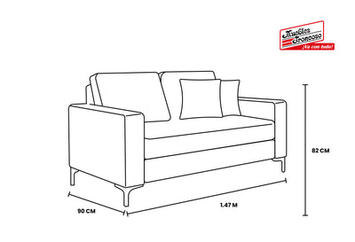 DOS LOVE SEAT LISBOA GRIS
