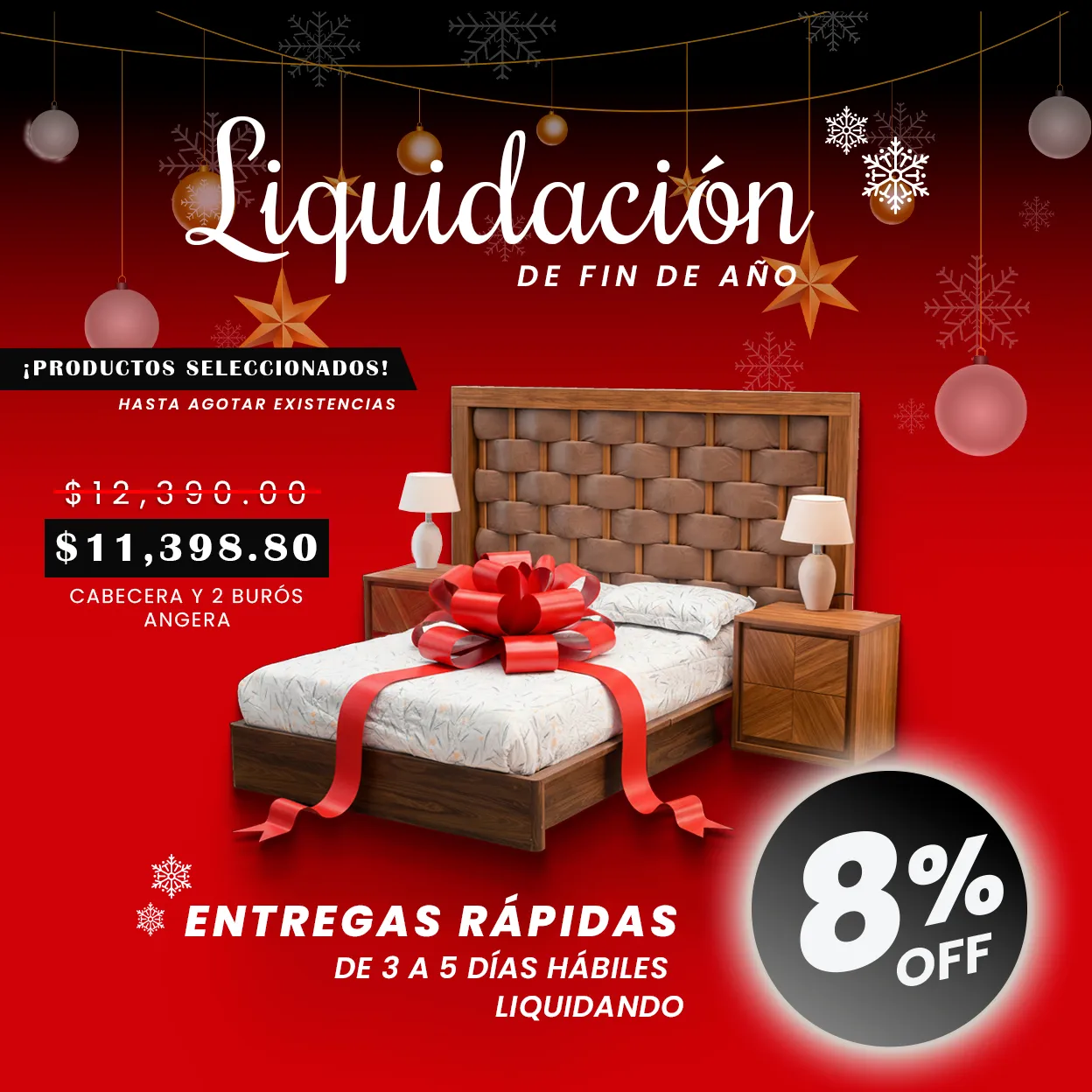 CABECERA Y DOS BURÓS ANGERA WALNUT