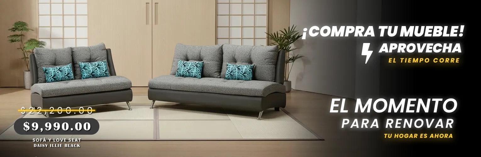 SALA DAISY ILLIE BLACK SOFÁ Y LOVE SEAT SALA DAISY ILLIE BLACK SOFÁ Y LOVE SEAT