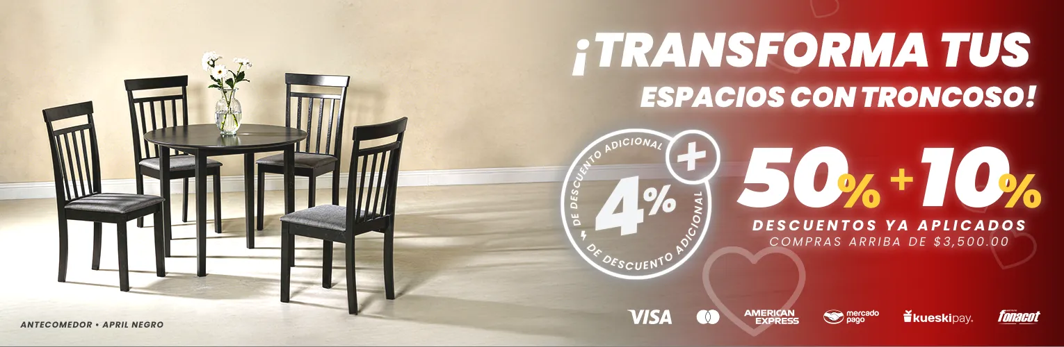 ANTECOMEDOR APRIL REDONDO NEGRO CON 4 SILLAS